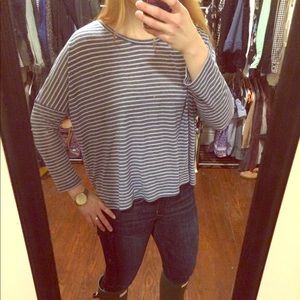 Blue striped long sleeve tee